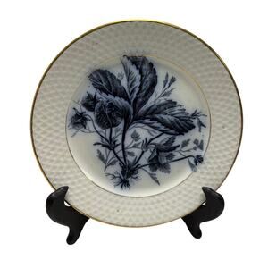 Antique P. Regout & Co Fruit Plate Holland Strawberry Transfer 7"